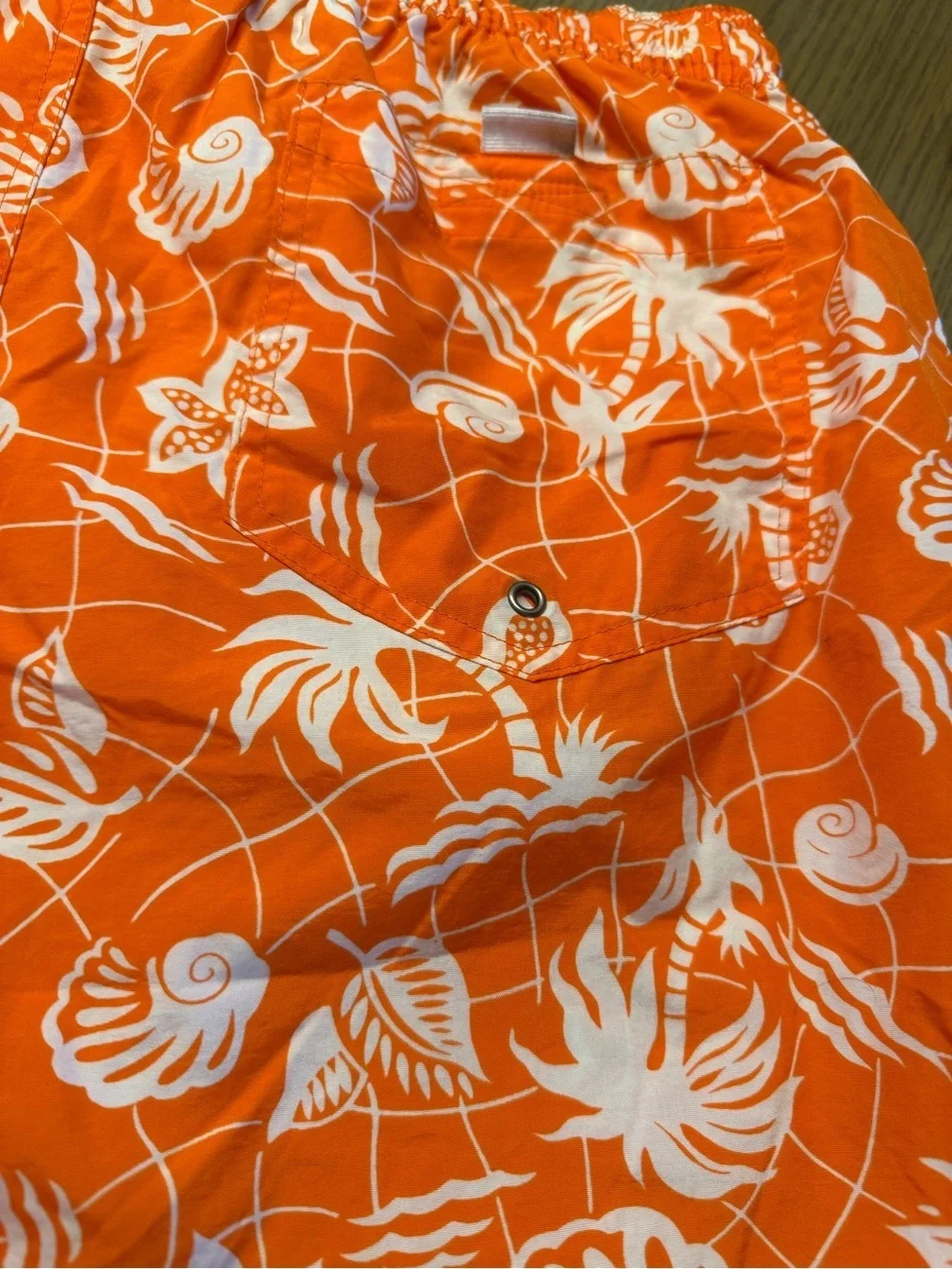 POLO SPORT Ralph Lauren Swim Trunks XL Orange Tropical Print Board Shorts VTG